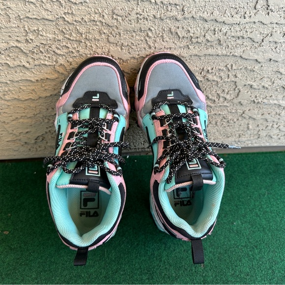 Fila Pink and Teal Chunky Sneakers - Picture 7 of 9